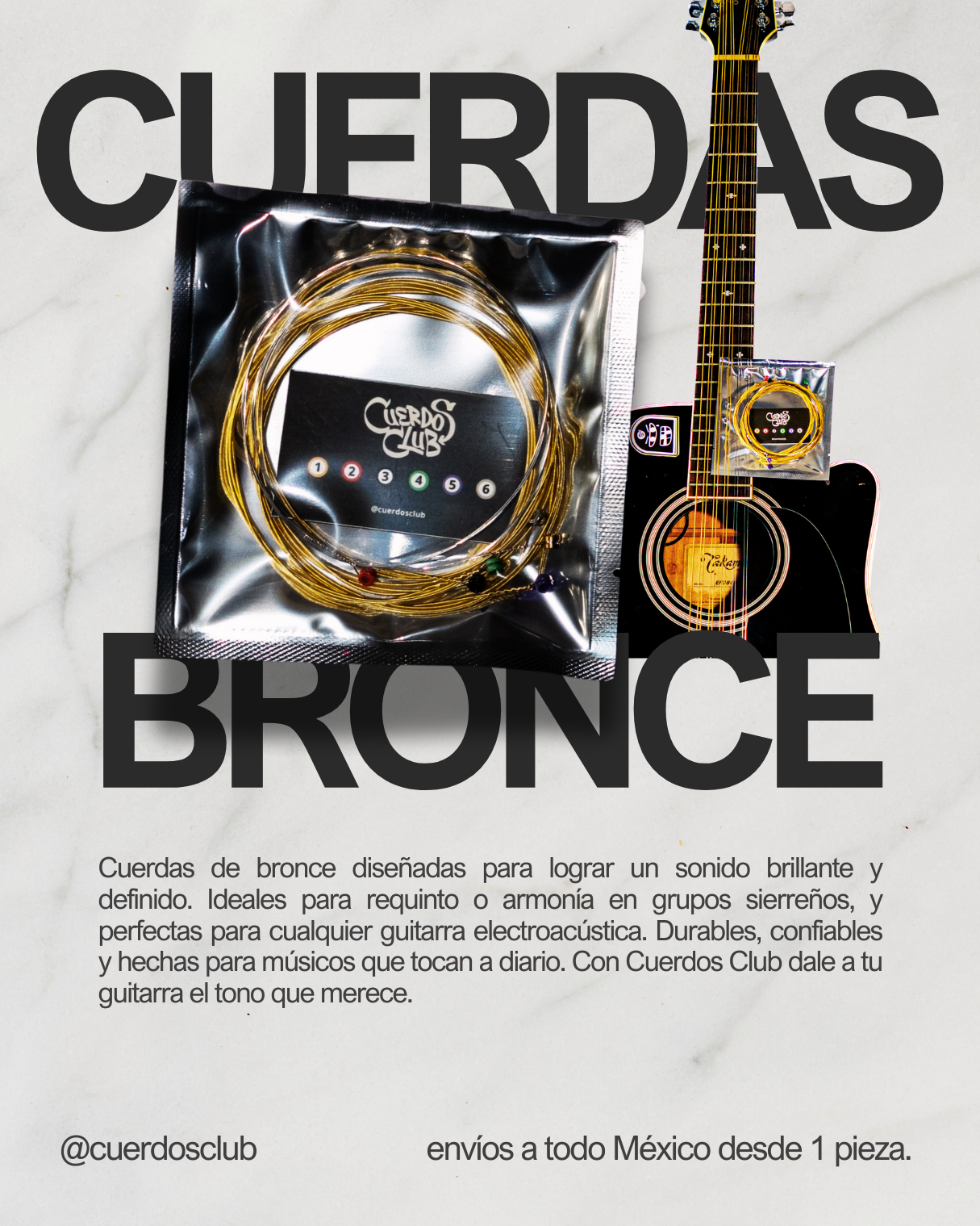 2 Juegos de Cuerdas Electroacústicas (.10 – .47)